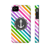 Nautical Anchor Stripe Multi Gray Phone Case