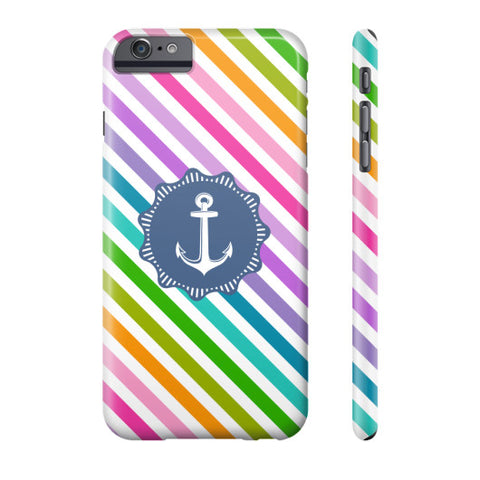 Nautical Anchor Stripes Multi Navy Phone Case