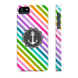 Nautical Anchor Stripe Multi Gray Phone Case