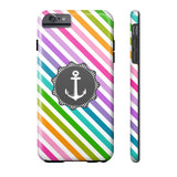 Nautical Anchor Stripe Multi Gray Phone Case