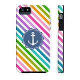 Nautical Anchor Stripes Multi Navy Phone Case