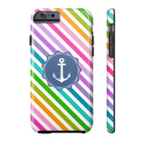 Nautical Anchor Stripes Multi Navy Phone Case