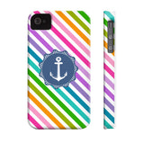 Nautical Anchor Stripes Multi Navy Phone Case