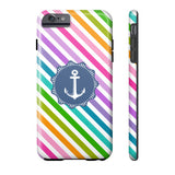 Nautical Anchor Stripes Multi Navy Phone Case