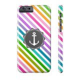 Nautical Anchor Stripe Multi Gray Phone Case