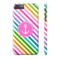 Nautical Anchor Stripe Multi Pink Phone Case