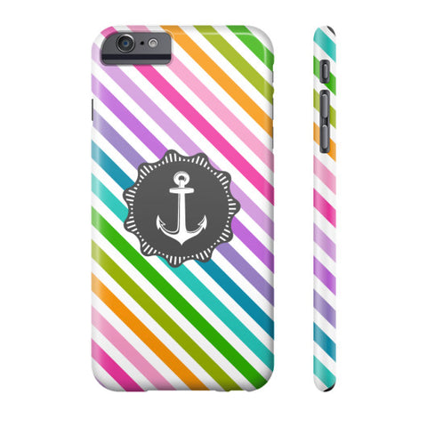 Nautical Anchor Stripe Multi Gray Phone Case