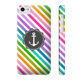 Nautical Anchor Stripe Multi Gray Phone Case