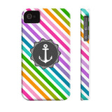 Nautical Anchor Stripe Multi Gray Phone Case