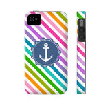 Nautical Anchor Stripes Multi Navy Phone Case